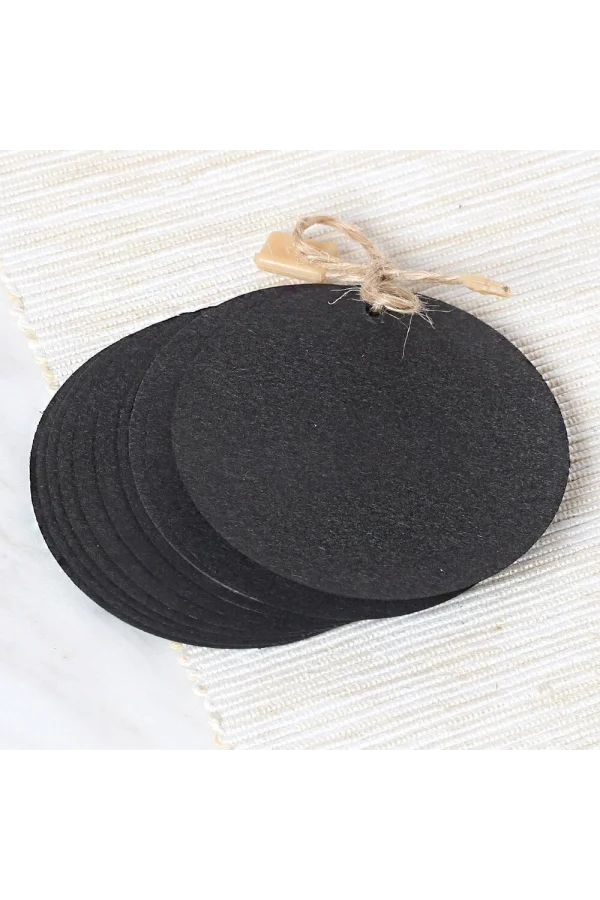 Loren 10lu Yuvarlak Siyah Etiket ve Klipsli Etike