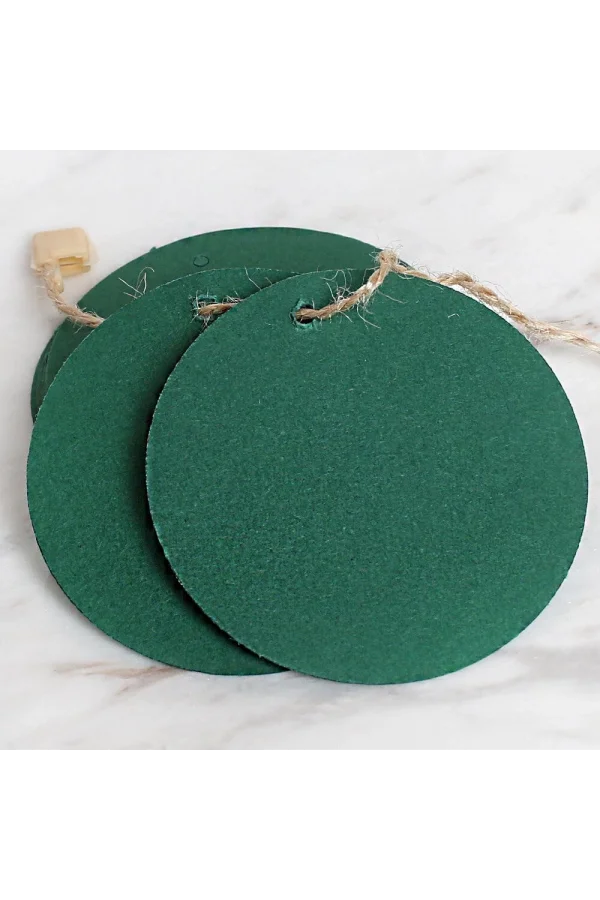 Loren 10lu Yuvarlak Yeşil Etiket ve Klipsli Etike