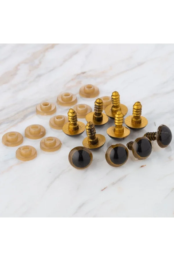 Loren 12 mm Altın Sarısı 5 Çift Amigurumi Göz