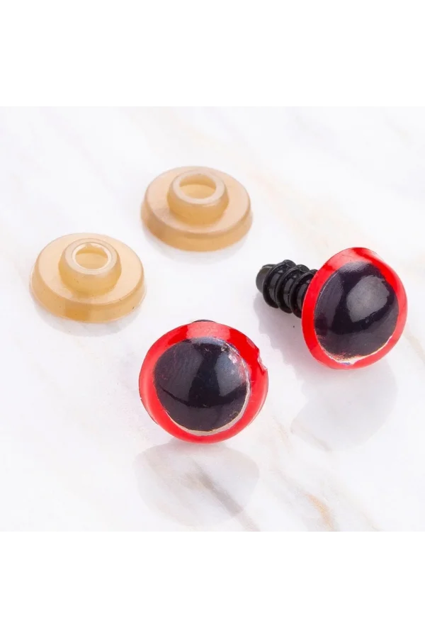 Loren 12 mm Kırmızı 5 Çift Amigurumi Göz