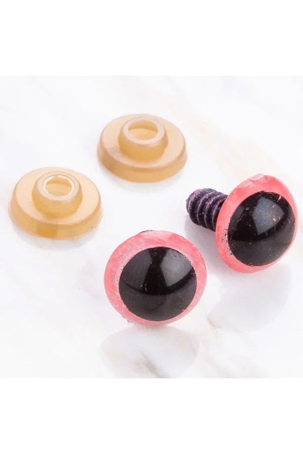 Loren 12 mm Pembe 5 Çift Amigurumi Göz