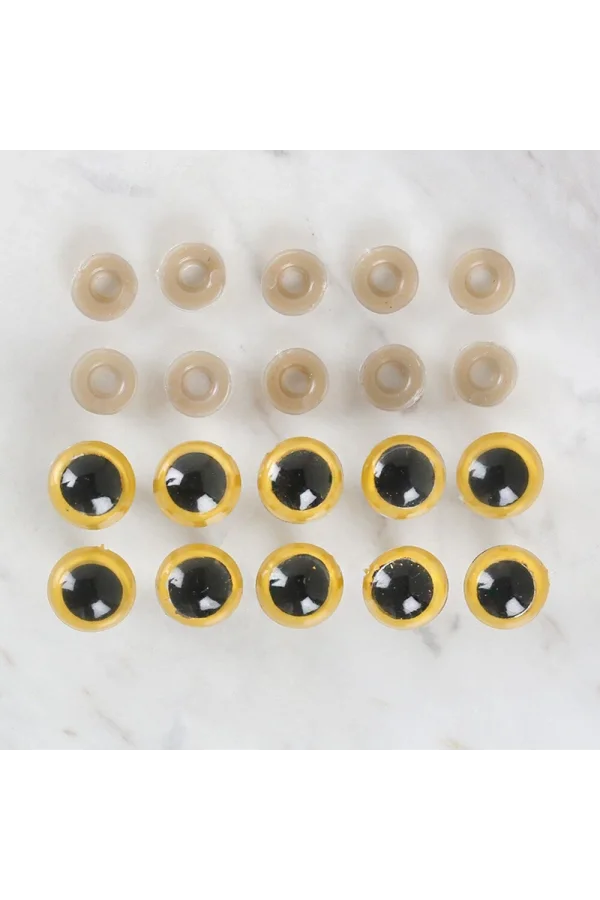 Loren 14 mm Açık Sarı 5 Çift Amigurumi Göz