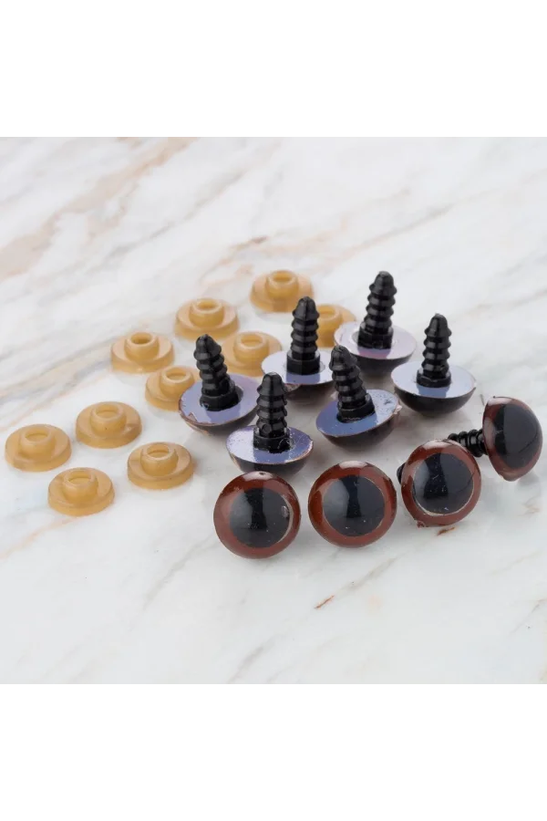 Loren 14 mm Kahverengi 5 Çift Amigurumi Göz