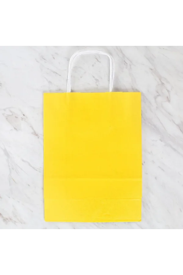 Loren 18x8x24 cm Sarı Kraft Çanta