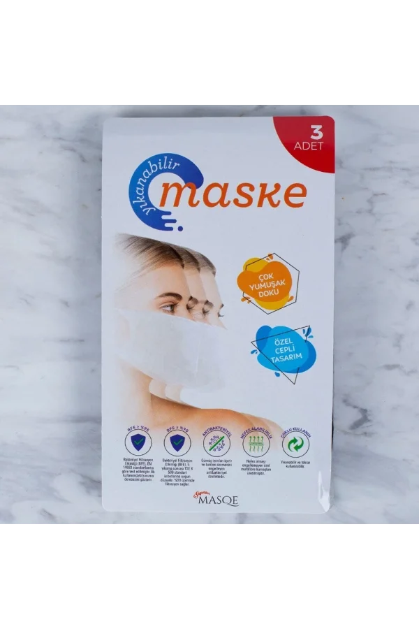 Loren 3 Adet Yıkanabilir Maske