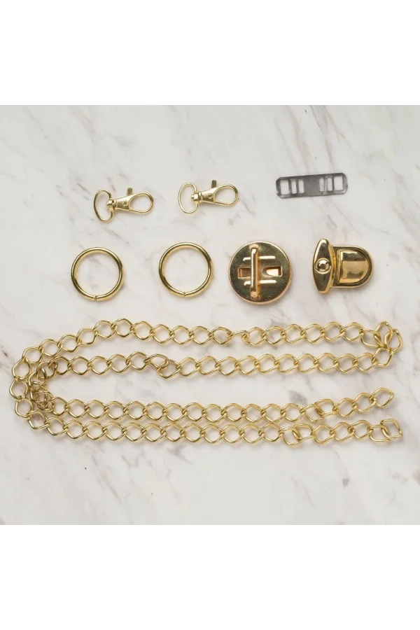 Loren Çanta Aksesuar Seti Altın