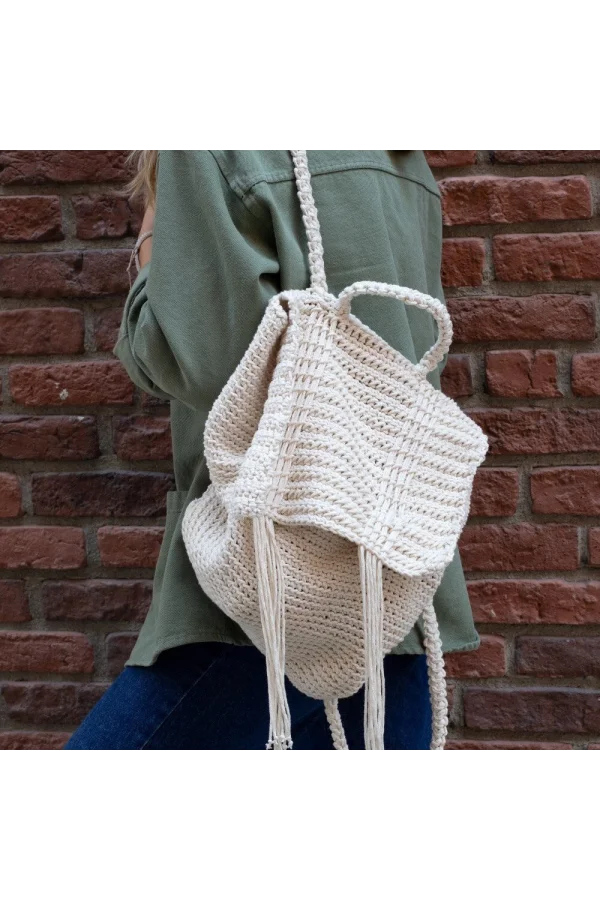 Loren Cotton Macrame Bej - R084 - 34363