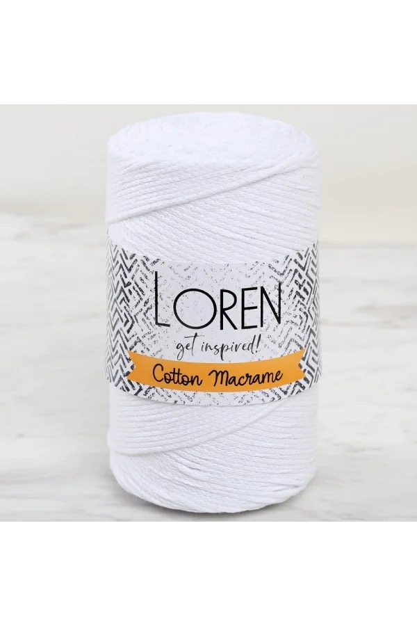 Loren Cotton Macrame Beyaz - R001 - 34366