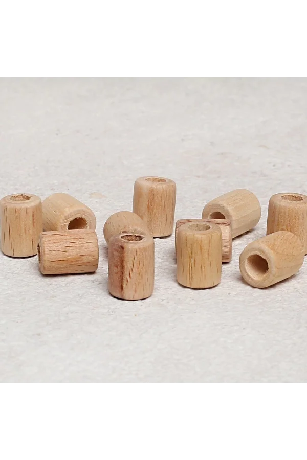 Loren Crafts 10 Adet Ham Boru Ahşap Boncuk 16mm