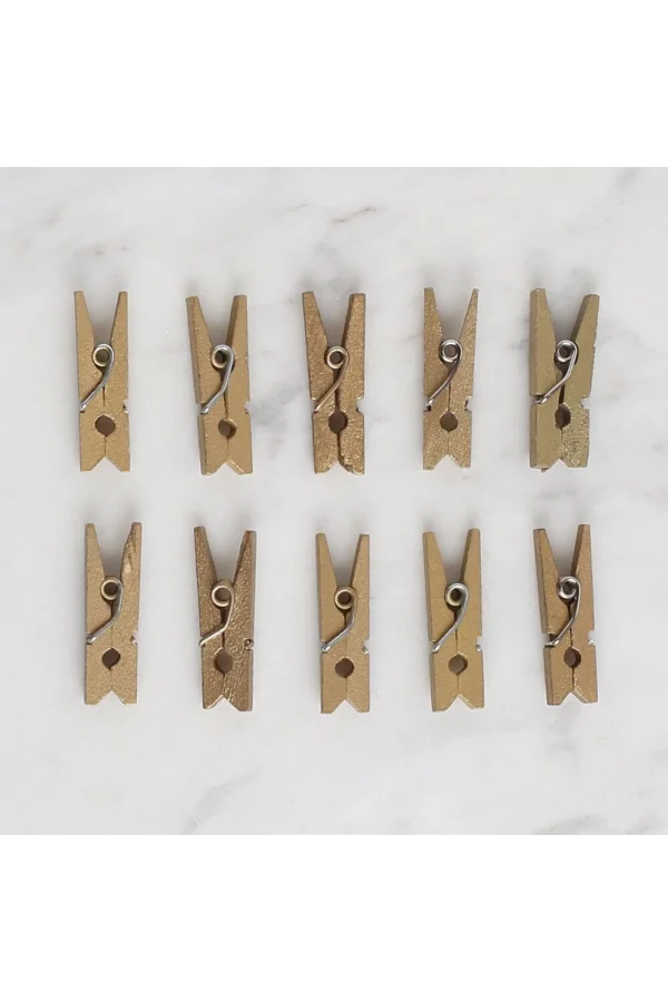 LOREN CRAFTS 10 LU ALTIN RENK MİNİ MANDAL