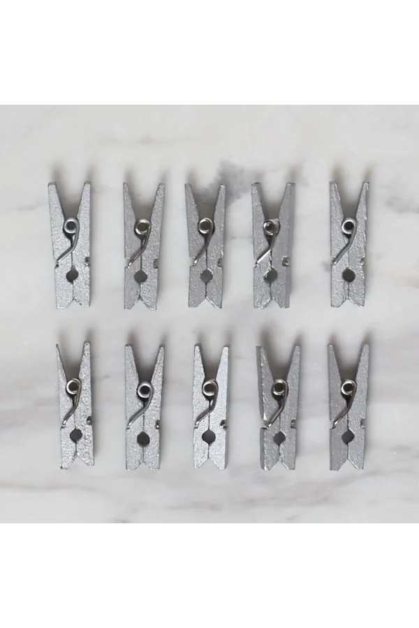 LOREN CRAFTS 10 LU GÜMÜŞ RENK MİNİ MANDAL