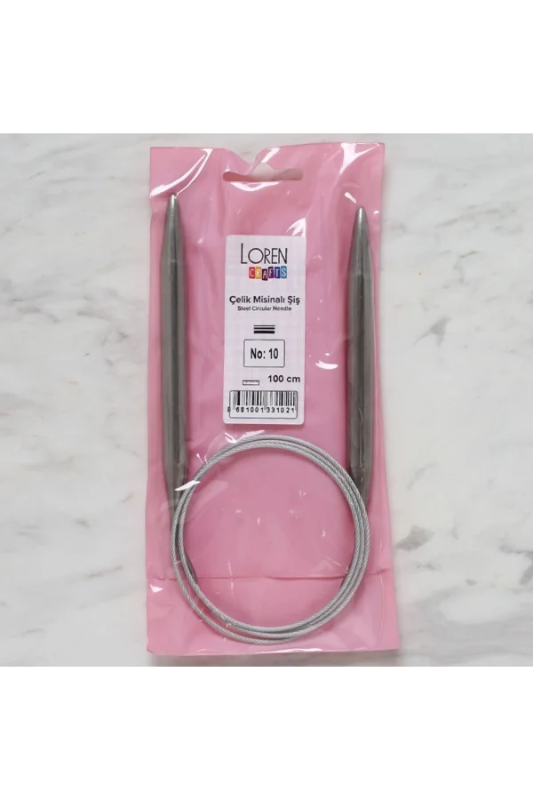 Loren Crafts 10 mm Çelik Misinalı Şiş 100 cm