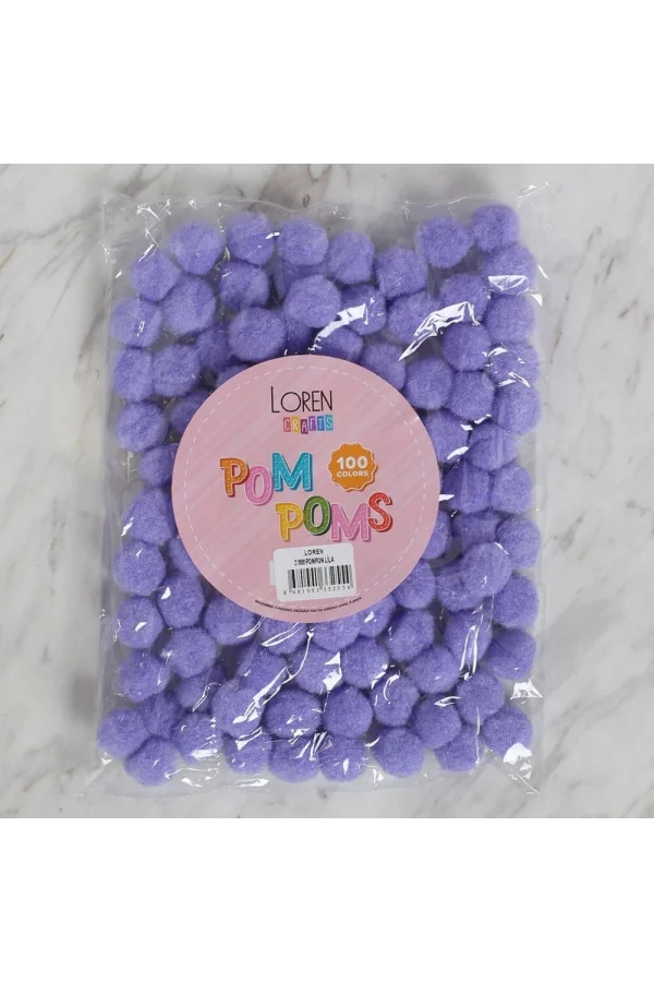 LOREN CRAFTS 2 CM 100 ADET LİLA PONPON