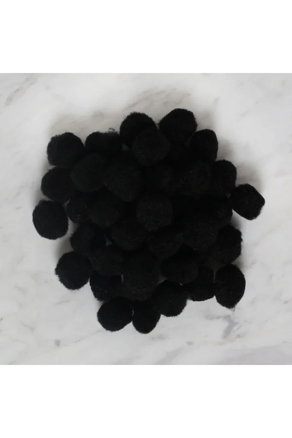 LOREN CRAFTS 2 CM 100 ADET SİYAH PONPON