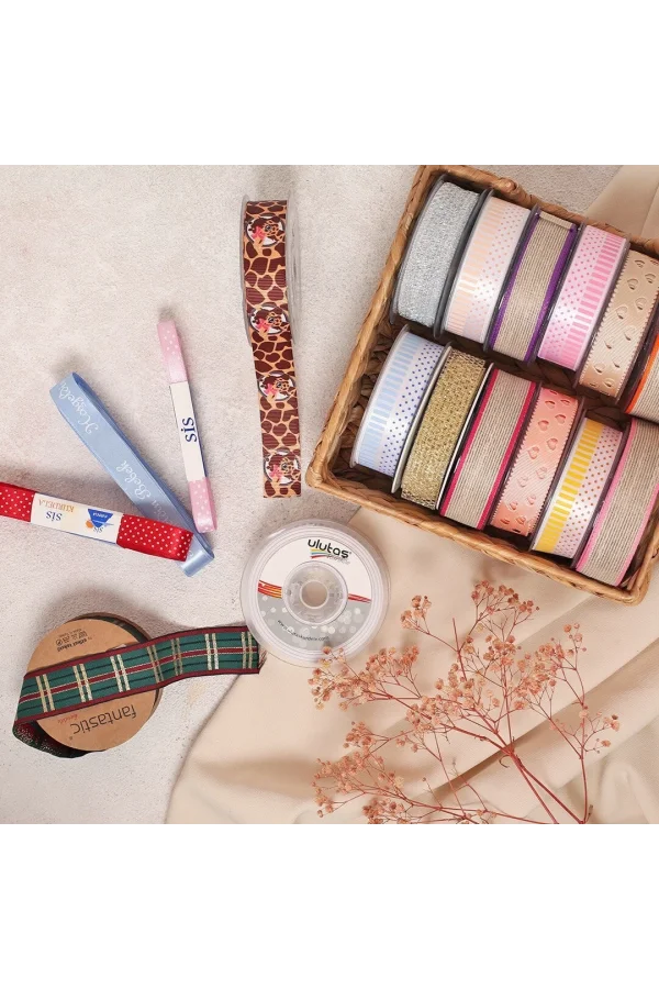 Loren Crafts 2cm 10 mt Mavi Saten Puantiyeli Kurde
