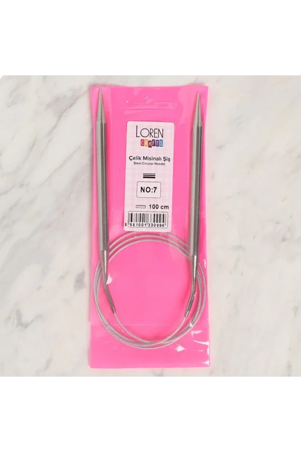 Loren Crafts 7 mm Çelik Misinalı Şiş 100 cm