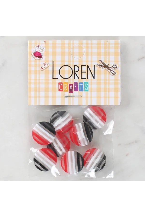 Loren Crafts 8li Desenli Düğme - 1090