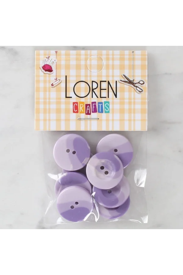 Loren Crafts 8li Düğme Mor - 1136