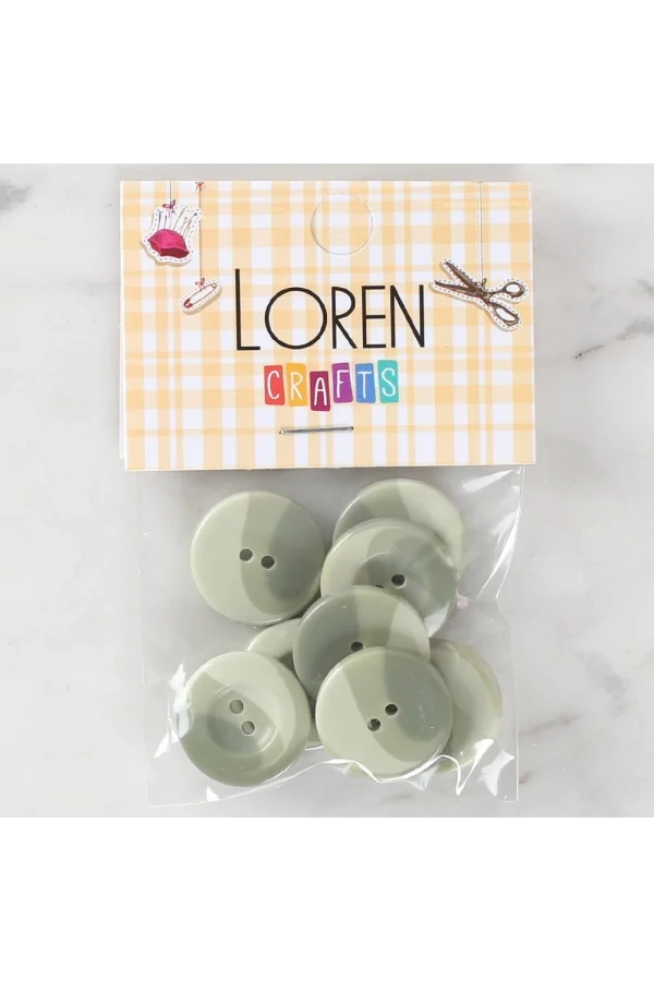 Loren Crafts 8li Düğme Yeşil- 1127