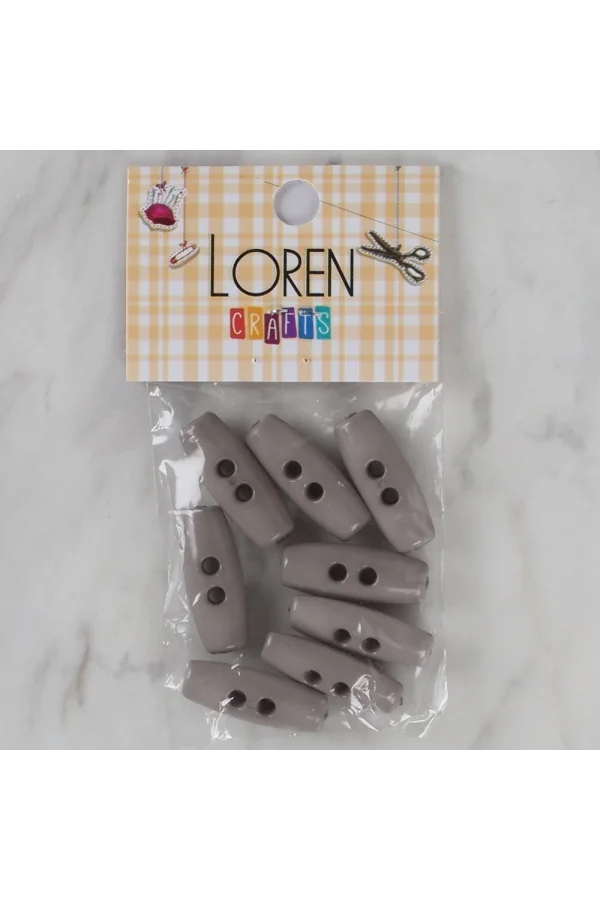 Loren Crafts gri 8 li çoban düğmesi - 61