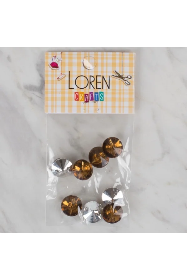 Loren Crafts kahverengi 8 li düğme - 208