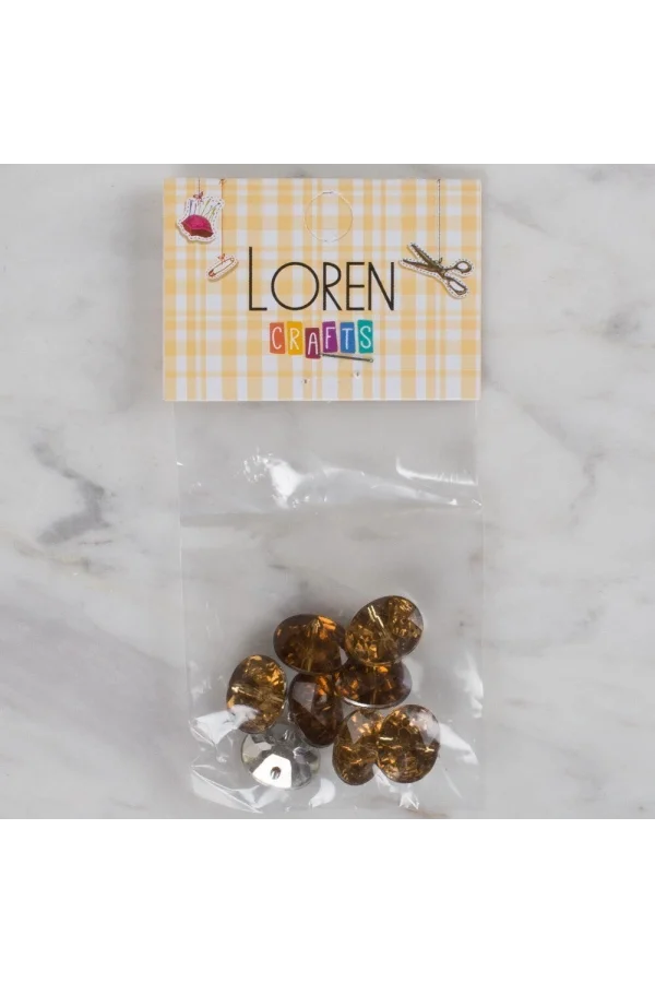 Loren Crafts kahverengi 8 li düğme - 243