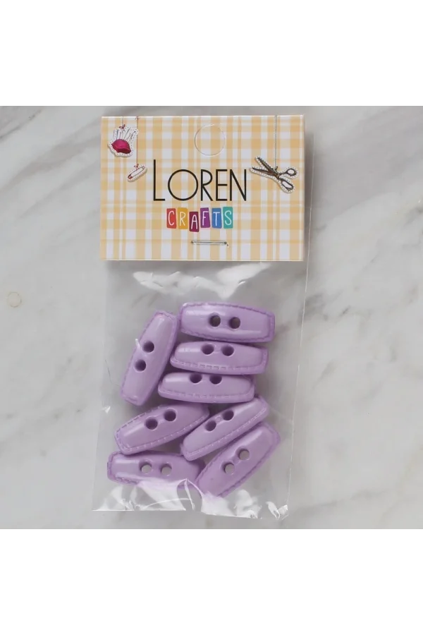 Loren Crafts lila 8 li çoban düğmesi - 89