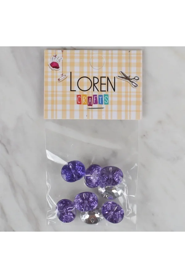 Loren Crafts lila 8 li düğme - 235