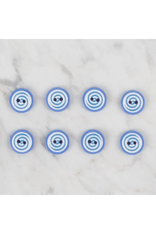 Loren Crafts mavi 8 li yuvarlak düğme - 452