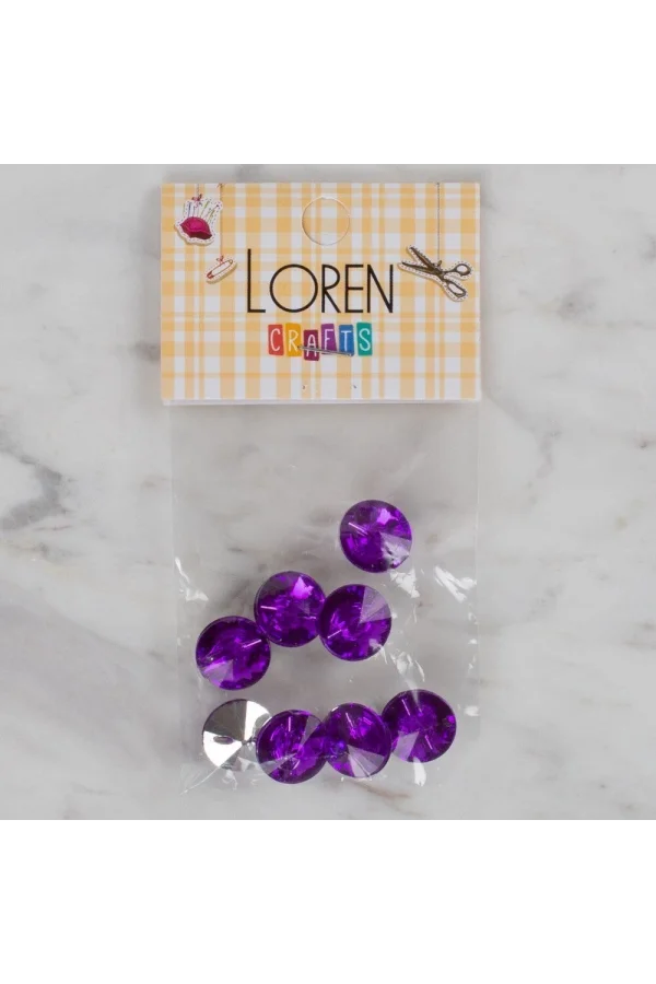 Loren Crafts mor 8 li düğme - 200