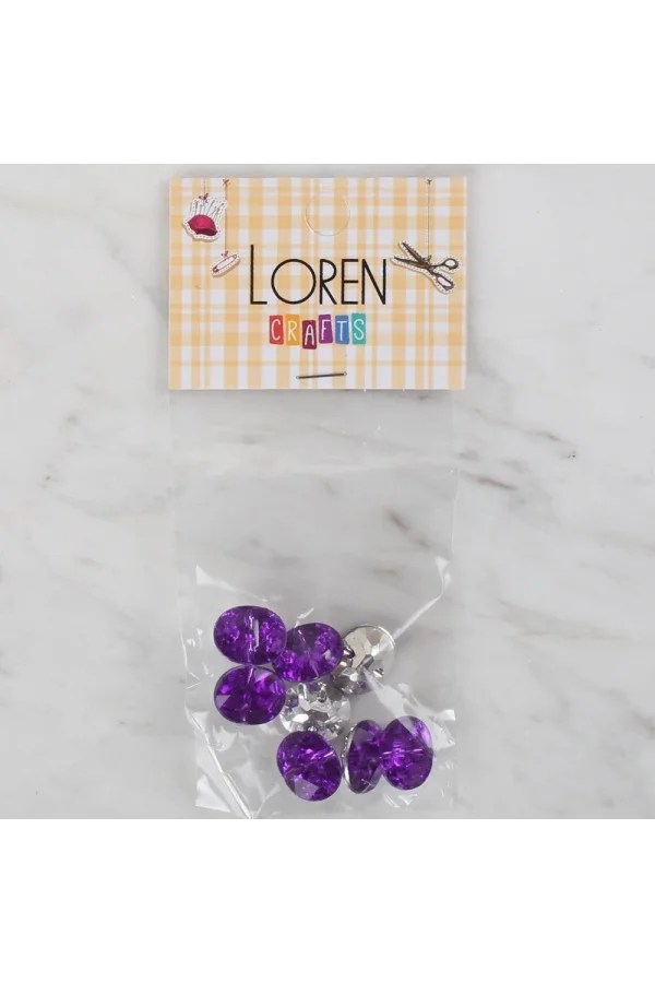 Loren Crafts mor 8 li düğme - 236