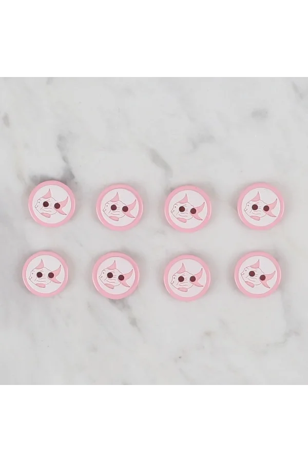 Loren Crafts pembe 8 li balık düğme - 570