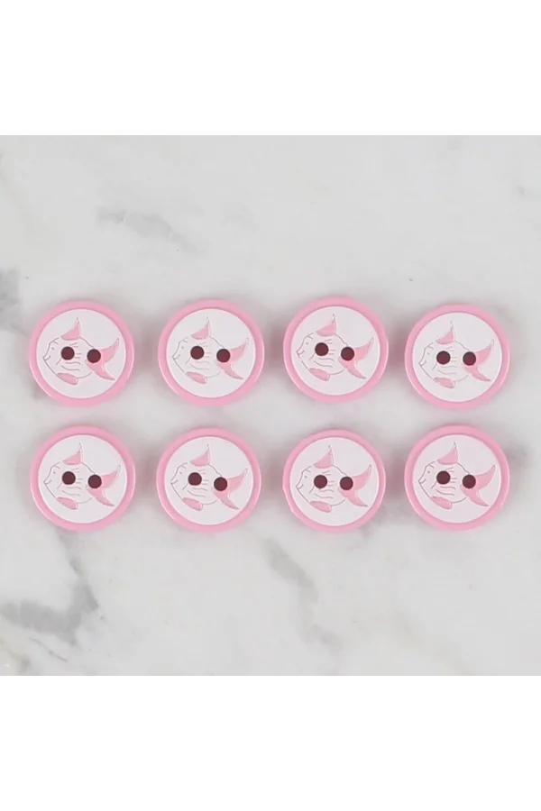 Loren Crafts pembe 8 li balık düğme - 571