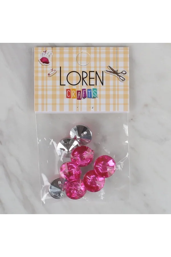 Loren Crafts pembe 8 li düğme - 203