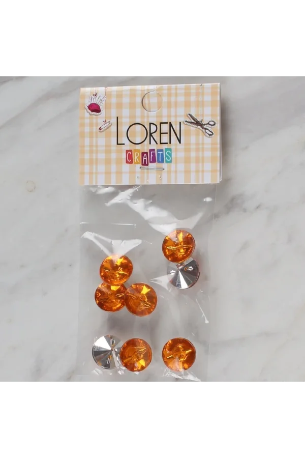 Loren Crafts turuncu 8 li düğme - 205