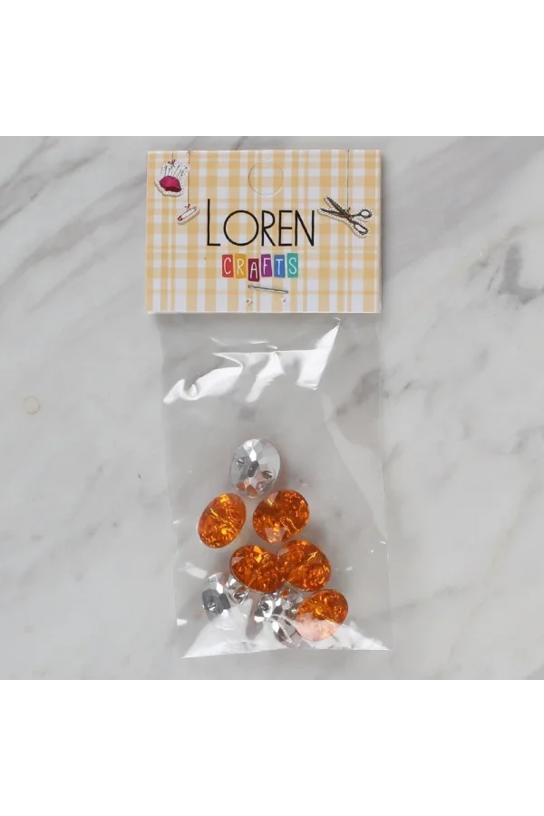Loren Crafts turuncu 8 li düğme - 241