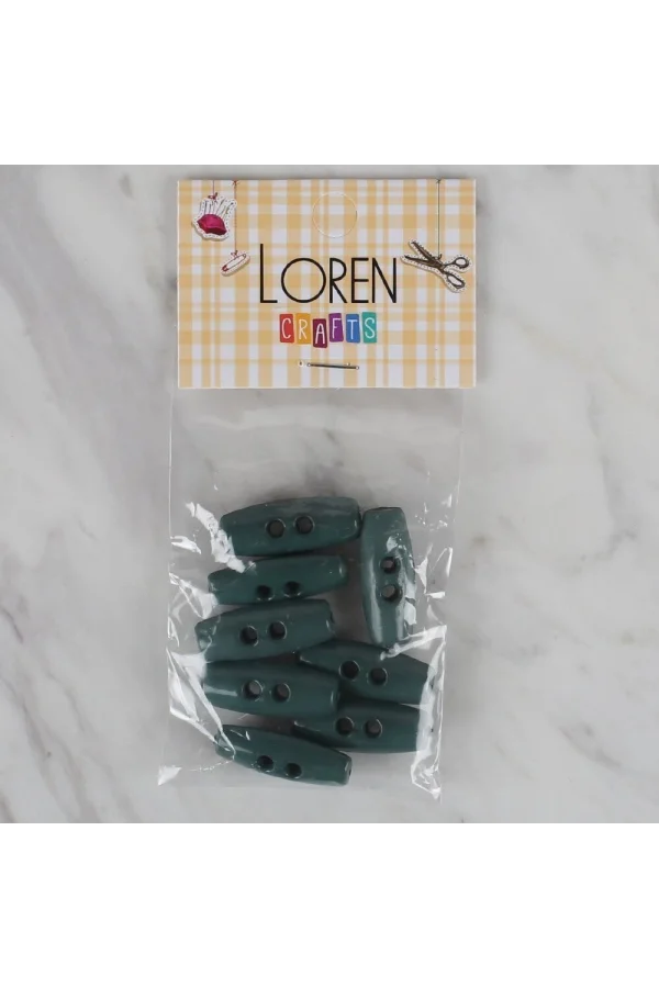 Loren Crafts yeşil 8 li çoban düğmesi - 65