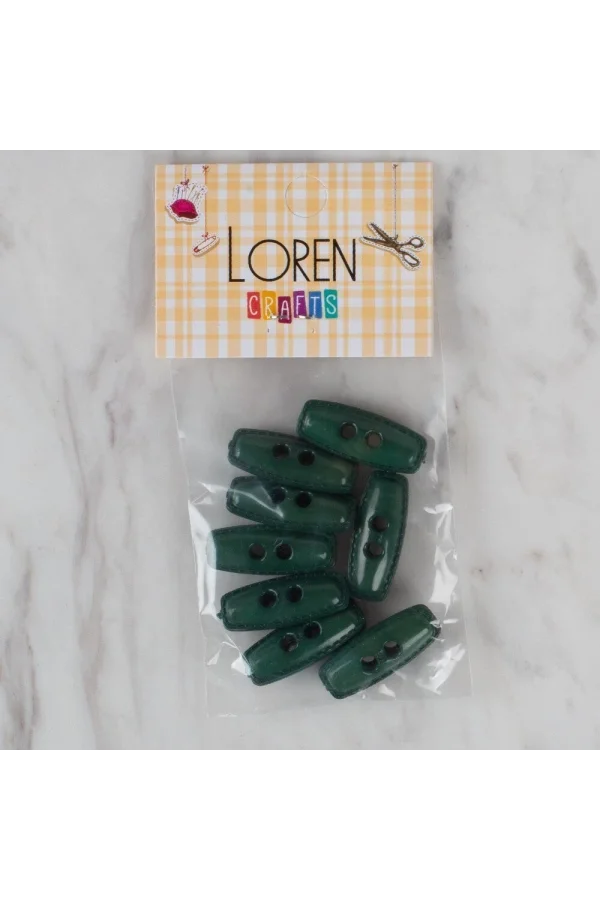 Loren Crafts yeşil 8 li çoban düğmesi - 92