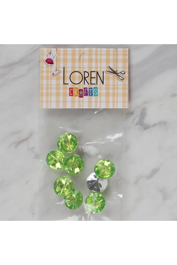 Loren Crafts yeşil 8 li düğme - 211