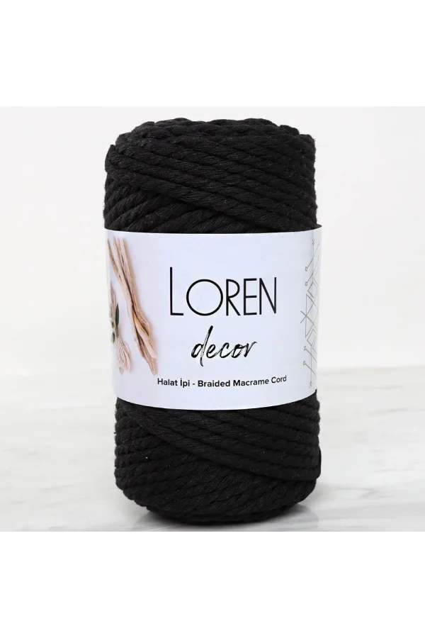 Loren Decor 3 Büküm Makrome İpi Siyah - L006