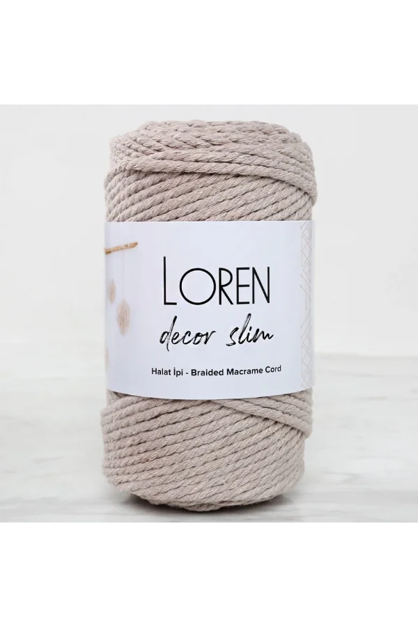 Loren Decor Slim 3 Büküm Makrome İpi Bej - L049