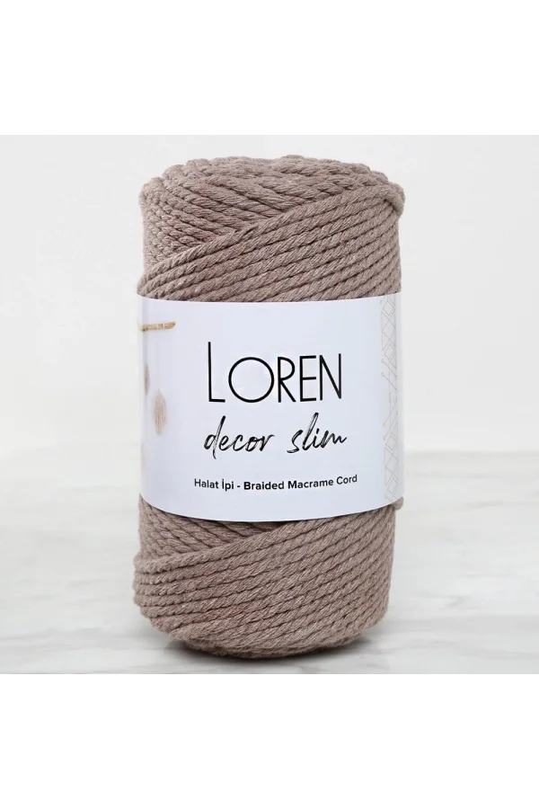 Loren Decor Slim 3 Büküm Makrome İpi Vizon  - L143