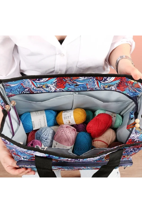 Loren Desenli Örgü Çantası