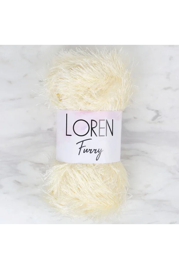 Loren Furry Krem El Örgü İpi - RF065 - 34062