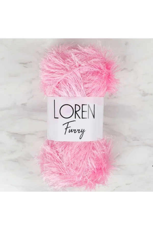 Loren Furry Pembe El Örgü İpi - RF014 - 34049