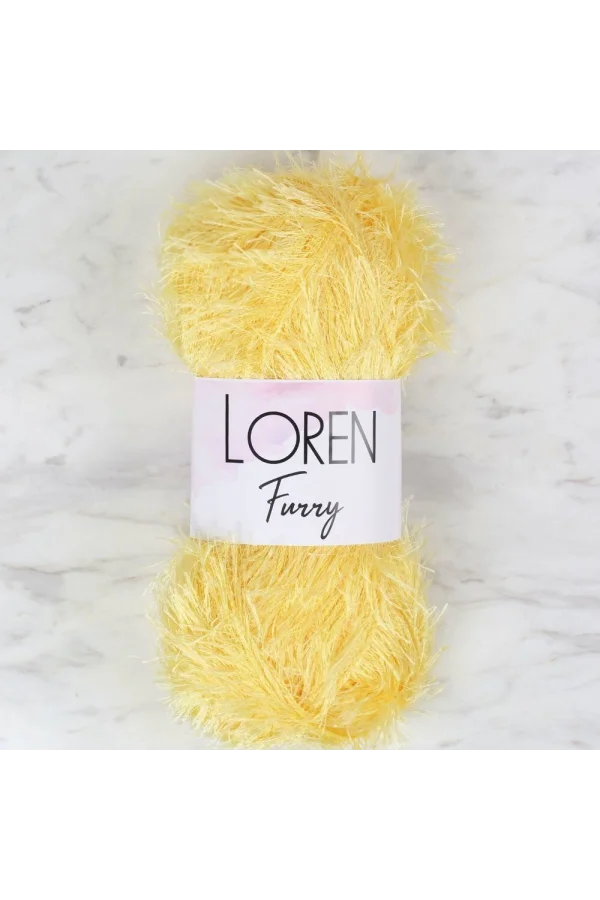 Loren Furry Sarı El Örgü İpi - RF048 - 34059