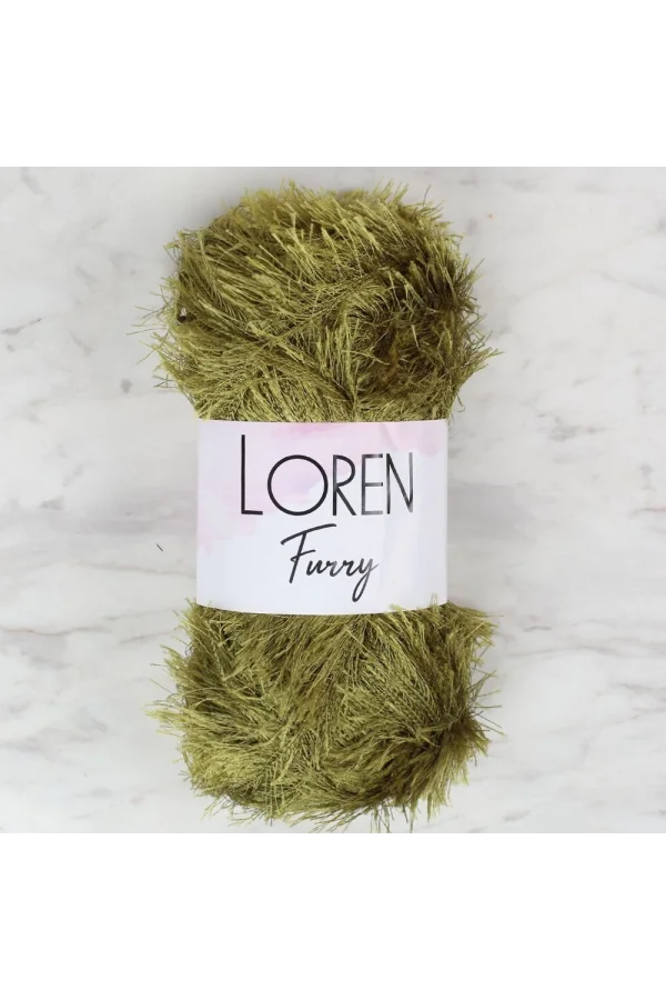Loren Furry Yeşil El Örgü İpi - RF044 - 34058
