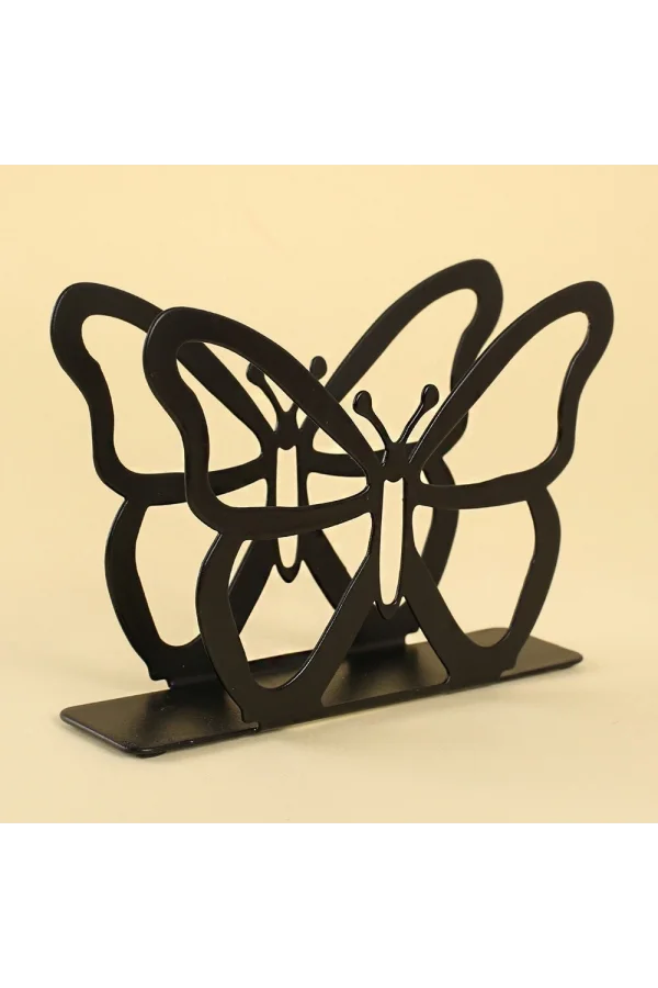 Loren Home Kelebek Siyah Metal Peçetelik