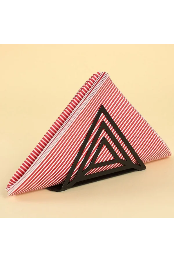 Loren Home Prizma Siyah Metal Peçetelik