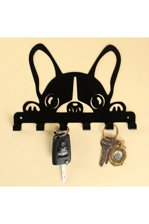 Loren Home Siyah Metal Köpek Anahtarlık